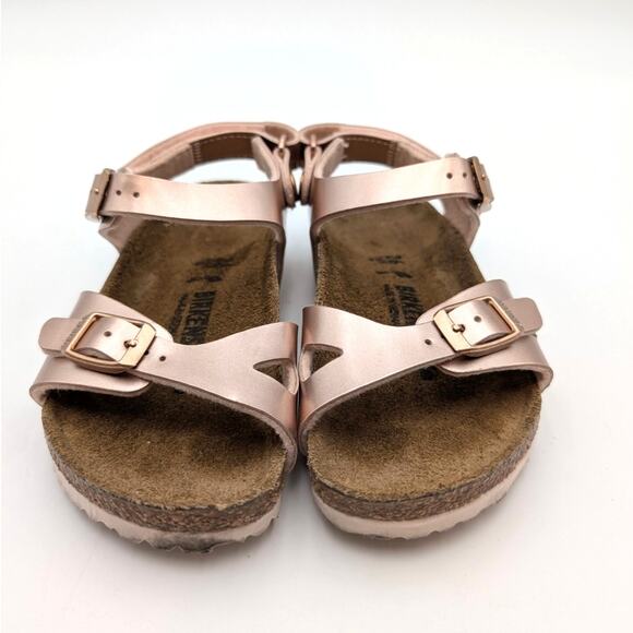 Birkenstock Rio Kids Birko-Flor Sandals Electric Metallic Copper Size US8 EU26 - Picture 2 of 11